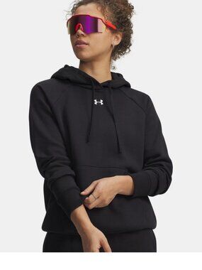 Under Armour Women's Rival Fleece Hoodie Sweatshirt Black Size Small